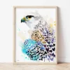 Gyrfalcon watercolor painting the artwork on the T-shirt by Slaveika Aladjova