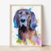 Hanover Hound watercolor painting the artwork on the T-shirt by Slaveika Aladjova