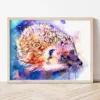 Hedgehog watercolor painting the artwork on the T-shirt by Slaveika Aladjova