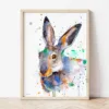 Jackrabbit watercolor painting the artwork on the T-shirt by Slaveika Aladjova