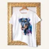 Jagdterrier watercolor painting printed on a white cotton T-shirt by Slaveika Aladjova