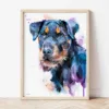 Jagdterrier watercolor painting the artwork on the T-shirt by Slaveika Aladjova