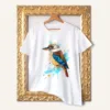 Kookaburra watercolor painting printed on a white cotton T-shirt by Slaveika Aladjova