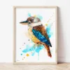 Kookaburra watercolor painting the artwork on the T-shirt by Slaveika Aladjova