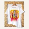 Maiden in a Costume from the Dobrudzha Region watercolor painting printed on a white cotton T-shirt by Slaveika Aladjova
