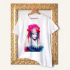 Maiden in a Festive Costume from Southeast Bulgaria watercolor painting printed on a white cotton T-shirt by Slaveika Aladjova