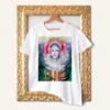 Maiden in a Festive Costume from the Pirin Region watercolor painting printed on a white cotton T-shirt by Slaveika Aladjova