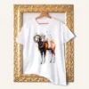 Mouflon Ram watercolor painting printed on a white cotton T-shirt by Slaveika Aladjova
