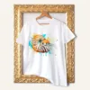Nautilus watercolor painting printed on a white cotton T-shirt by Slaveika Aladjova