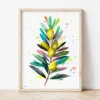 Olive Branch watercolor painting the artwork on the T-shirt by Slaveika Aladjova