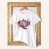Opah watercolor painting printed on a white cotton T-shirt by Slaveika Aladjova