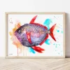 Opah watercolor painting the artwork on the T-shirt by Slaveika Aladjova
