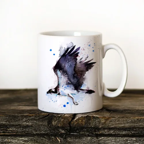 Osprey Art Mug, Watercolor Ceramic Mug 11 oz Osprey watercolor painting printed on an 11 oz ceramic art mug by Slaveika Aladjova
