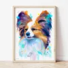 Papillon watercolor painting the artwork on the T-shirt by Slaveika Aladjova