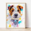 Parson Russell Terrier watercolor painting the artwork on the T-shirt by Slaveika Aladjova