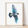 Peregrine Falcon in Flight watercolor painting the artwork on the T-shirt by Slaveika Aladjova