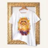 Persian Cat watercolor painting printed on a white cotton T-shirt by Slaveika Aladjova