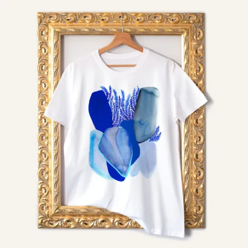 Pheasant T-Shirt, Watercolor Art Tee Pheasant watercolor painting printed on a white cotton T-shirt by Slaveika Aladjova