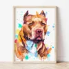 Pit Bull watercolor painting the artwork on the T-shirt by Slaveika Aladjova