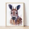 Red Kangaroo watercolor painting the artwork on the T-shirt by Slaveika Aladjova
