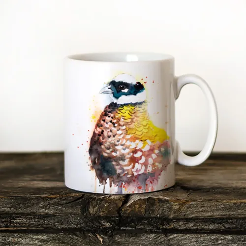 Reeves's Pheasant Art Mug, Watercolor Ceramic Mug 11 oz Reeves's Pheasant watercolor painting printed on an 11 oz ceramic art mug by Slaveika Aladjova