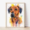 Rhodesian Ridgeback watercolor painting the artwork on the T-shirt by Slaveika Aladjova