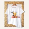 Ruddy Shelduck watercolor painting printed on a white cotton T-shirt by Slaveika Aladjova