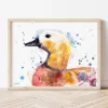 Ruddy Shelduck watercolor painting the artwork on the T-shirt by Slaveika Aladjova