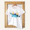 Sawfish watercolor painting printed on a white cotton T-shirt by Slaveika Aladjova