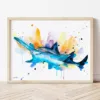 Sawfish watercolor painting the artwork on the T-shirt by Slaveika Aladjova