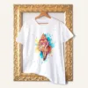 Seashell watercolor painting printed on a white cotton T-shirt by Slaveika Aladjova