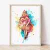 Seashell watercolor painting the artwork on the T-shirt by Slaveika Aladjova