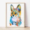 Serval watercolor painting the artwork on the T-shirt by Slaveika Aladjova