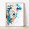 Sheep watercolor painting the artwork on the T-shirt by Slaveika Aladjova