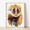 Slow Loris watercolor painting the artwork on the T-shirt by Slaveika Aladjova