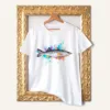 Snook watercolor painting printed on a white cotton T-shirt by Slaveika Aladjova