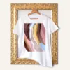 Sparrow watercolor painting printed on a white cotton T-shirt by Slaveika Aladjova