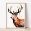 Stag watercolor painting the artwork on the T-shirt by Slaveika Aladjova