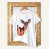 Steenbok watercolor painting printed on a white cotton T-shirt by Slaveika Aladjova