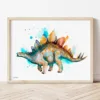 Stegosaurus watercolor painting the artwork on the T-shirt by Slaveika Aladjova