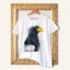 Steller's Sea Eagle watercolor painting printed on a white cotton T-shirt by Slaveika Aladjova