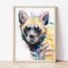 Striped Hyena watercolor painting the artwork on the T-shirt by Slaveika Aladjova