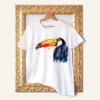 Toco Toucan watercolor painting printed on a white cotton T-shirt by Slaveika Aladjova