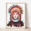 Traditional Bridal Costume from the Pleven Region watercolor painting the artwork on the T-shirt by Slaveika Aladjova