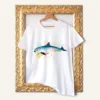 Vaquita watercolor painting printed on a white cotton T-shirt by Slaveika Aladjova