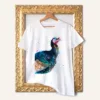 Wild Turkey watercolor painting printed on a white cotton T-shirt by Slaveika Aladjova