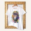 Woodland Hedgehog watercolor painting printed on a white cotton T-shirt by Slaveika Aladjova