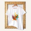 Yellow Frog watercolor painting printed on a white cotton T-shirt by Slaveika Aladjova