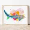 Zebra Shark watercolor painting the artwork on the T-shirt by Slaveika Aladjova
